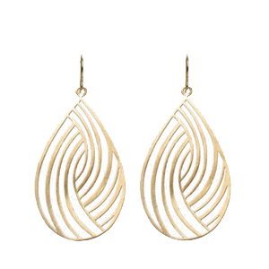 ANTLER Earrings Gold Textured Drop