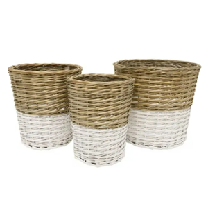 RML Harper Woven Basket Natural & White