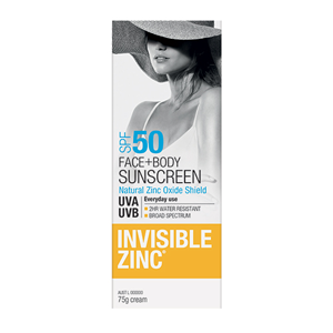 INVISIBLE ZINC Face and Body SPF50 75g