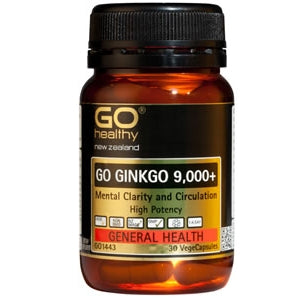 GO HEALTHY Ginkgo 9,000+ Caps 30