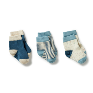 WILSON & FRENCHY Socks Bluestone/Sterling/Oatmeal 3pk