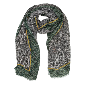 ANTLER Scarf White Tiger Black & Khaki